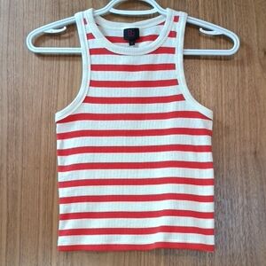 5/$15 No Boundaries Red and White Striped Crop Top S